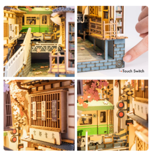 Robotime Rolife Book Nooks Series Stories in Books 4 Kinds DIY Wooden Miniature House Furniture Sakura Densya TGB01 Dropshipping