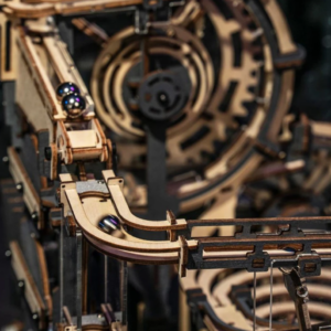 Robotime Rokr Marble Run Set 5 Kinds 3D Wooden Puzzle DIY Model Building Block Kits Assembly Toy Gift for Teens Adult Night City