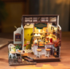Robotime Rolife No.17 Café Miniature House Kit for Kids Adults DIY Dollhouse 3D Wooden Assembly Building Toys Home Decoration
