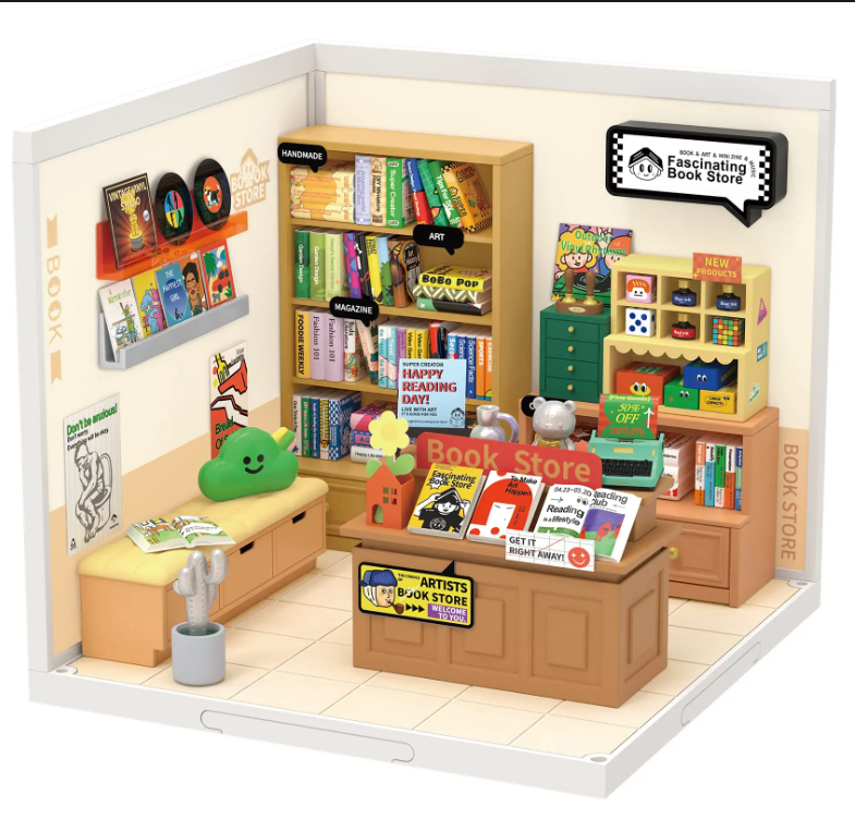 Robotime Rolife Super Creat Plastic Buliding Blocks DIY Miniature House Kit for Kids and Adult 3D Puzzle Multi-scene for Fun