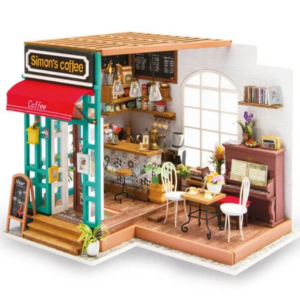 Robotime DIY House with Furniture Study Room Simons Coffee