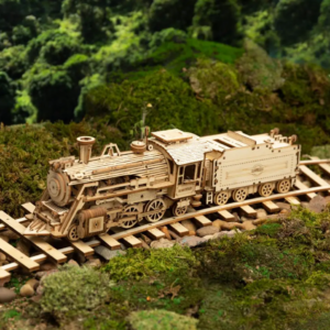 Robotime Rokr 3D Puzzle Movable Steam Train,Car,Jeep Assembly Toy Gift for Children Adult Wooden Model Building Block Kits