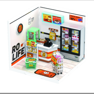 Robotime Rolife Super Creator Daily Plastic DIY Miniature House Cafe Energy Supply Store Building Block Sets English Version DW002