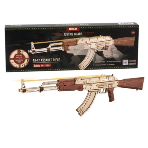 Robotime Rokr Automatic Rifle AK47 3D Wooden Gun Funny DIY Building Block Toys for Kids Adults Justice Guard Wooden PuzzleLQ901