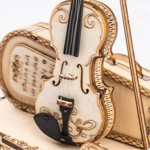 Robotime ROKR Violin Capriccio Model 3D Wooden Puzzle Easy Assembly Kits Musical DIY Gifts for Boys&Girls Building Blocks TG604K