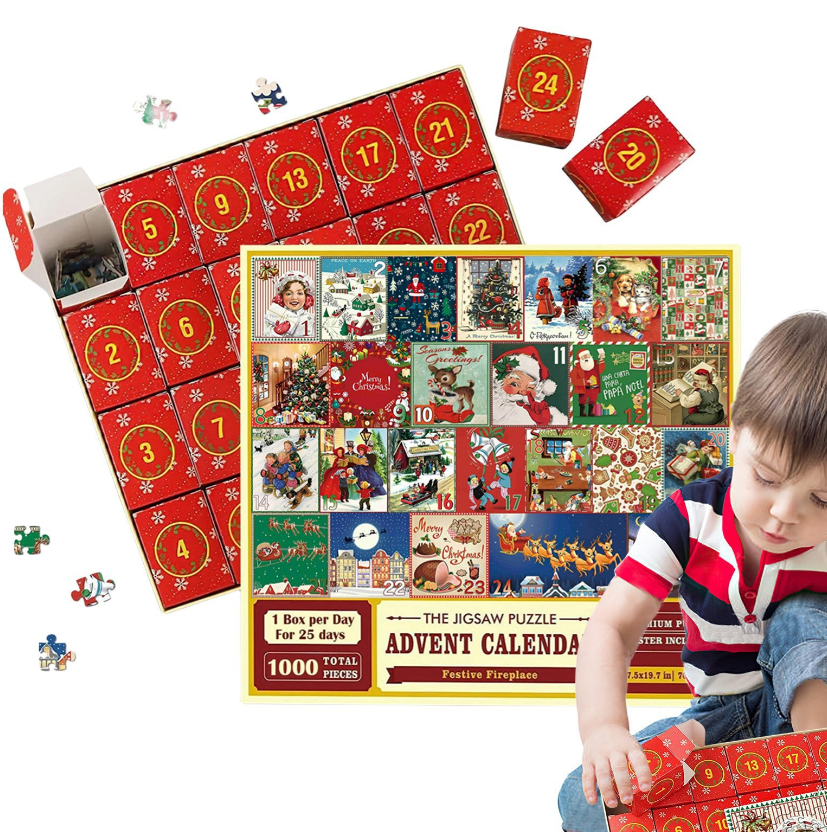 2024 New Christmas Advent Calendar Puzzle Christmas Countdown Puzzle Blind Box Toys