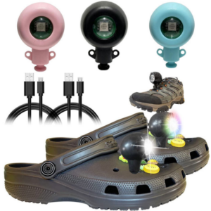 Cave Shoe Light Rechargeable HeadlightsforCroc Outdoor Lighting Hiking Camping USB Warning Shoe Lights