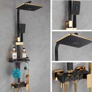 Black Household Shower Set Hotel Bathroom Constant Temperature Shower