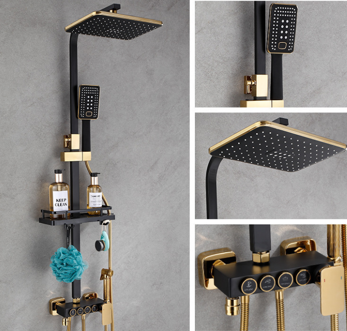 Black Household Shower Set Hotel Bathroom Constant Temperature Shower