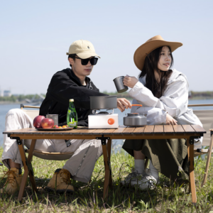 Outdoor Camping Folding Table Aluminum Egg Roll Table Camping Folding Table and Chair Set Barbecue Picnic Table
