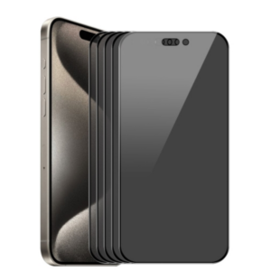 For iPhone 15 Pro 5pcs ENKAY Hat-Prince 28° HD No Shake Full Screen Anti-Peep Film Tempered Glass Protective Film