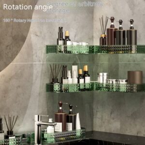 Light luxury bathroom toilet cosmetic rotating shelf no hole wall-mounted drain corner Shelf