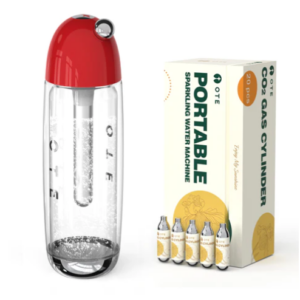 OTE 450ml Portable Sparkling Water Maker,Soda Maker Machine for Home, Carbonated Water Machine No Electricity, Double Layer PET Bottle, BPA Free (Incl