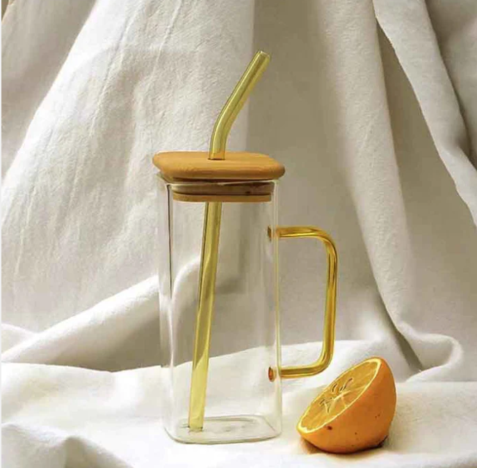 Colorful Handles Square Drinking Glasses