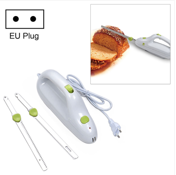 Stainless Steel Blade Bread Slicer Handheld Bread Slicer Mini Electric Frozen Meat Slicer European Plug