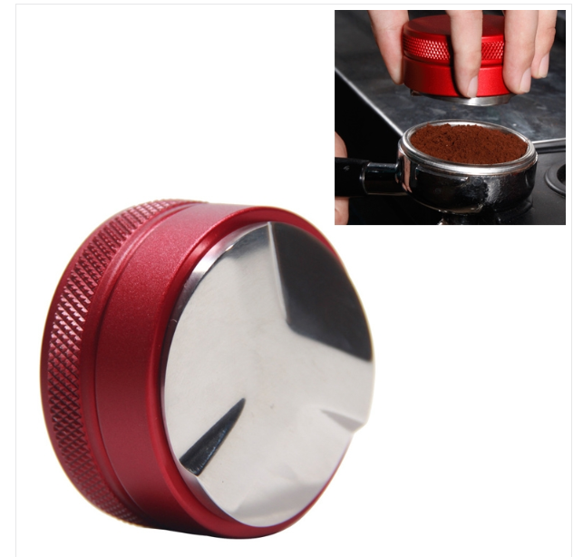 Stainless steel coffee press for macarons, flat press, specifications: thread (silver)