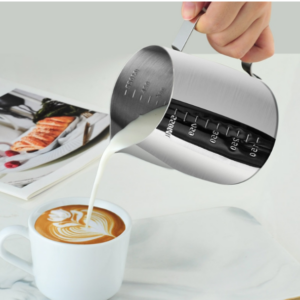 1000ml 304 stainless steel pointed mouth latte art cup with graduated measuring cup milk foam cup coffee maker