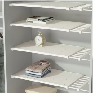 Expandable Closet Tension Shelf Storage Rack for Wardrobe, Kitchen, Bathroom