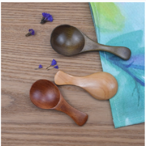 10 pieces sold, wooden milk powder spoon with short handle and wide mouth, wooden seasoning tea spoon, style: A type log