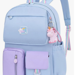 Barakara Mochila para crianças, Mochila escolar leve e bonita com Pingente Unicórnio, Mochila grande à prova d’água para meninos de escola