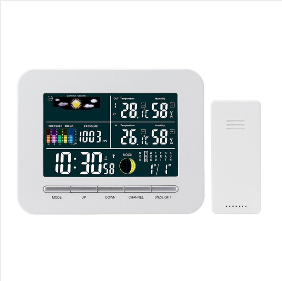 High precision electronic clock indoor and outdoor weather forecast temperature and humidity meter