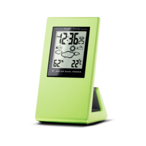 Solar Weather Forecast Clock Temperature and Humidity 24 Hour Perpetual Timepiece