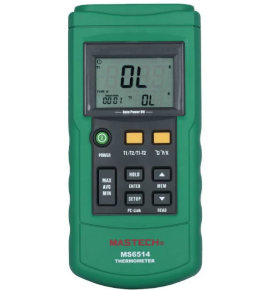 MS6514 dual-channel digital thermometer with USB interface
