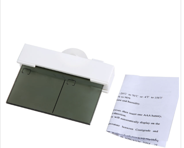 Digital Weather Station Suction Cup Indoor and Outdoor Thermometer Large LCD Window Thermometer Hydrometer