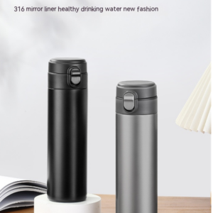 Qujia 316 Stainless Steel Tea Water Separator Bottle Lid Thermos Cup Gun Gray 480ml