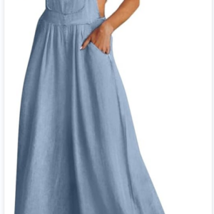 Women’s Loose Side Pocket Sleeveless Denim Overalls