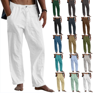 Men’s linen beach casual loose-fitting pants