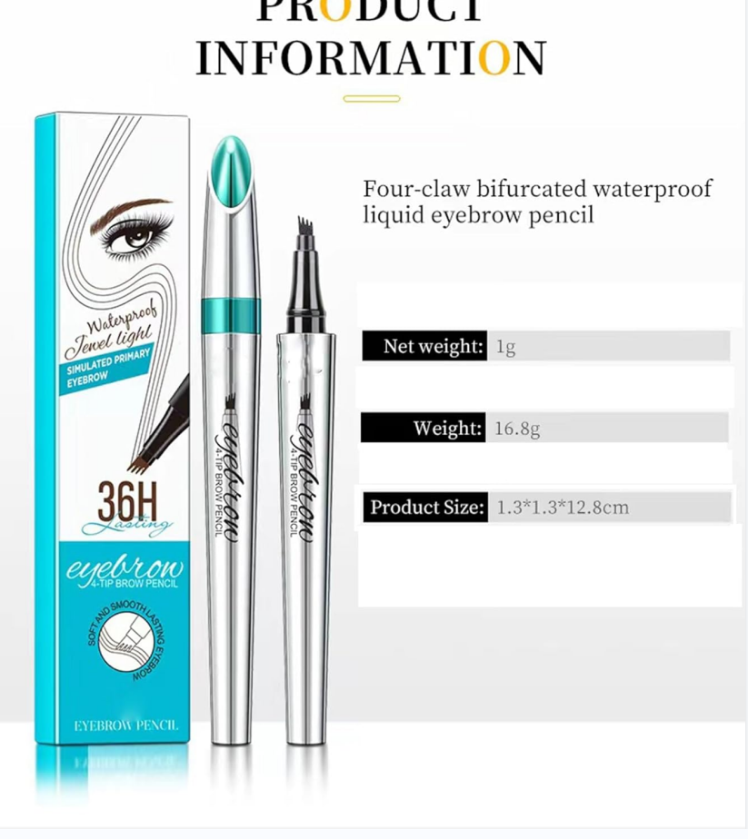 Four-prong eyebrow pencil wholesale waterproof and sweat-proof no smudge no fading liquid eyebrow pencil cross-border beauty
