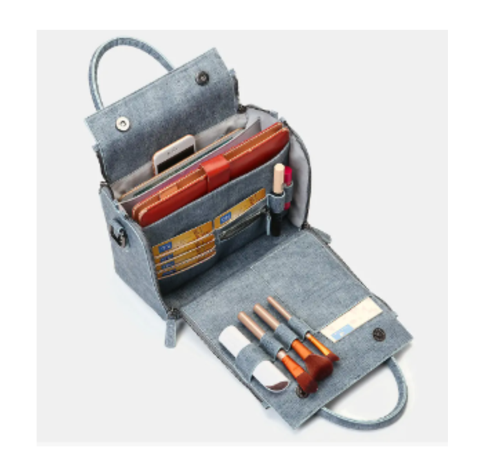 DREAME Women Solid Cosmetic Handbag Capacity Bag Multifunction Crossbody Bag