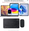 Conjunto de teclado e mouse Bluetooth recarregável ultrafino, portátil, compacto, sem fio, para Android, Windows, tablet, celular, iPhone, iPad Pro, A