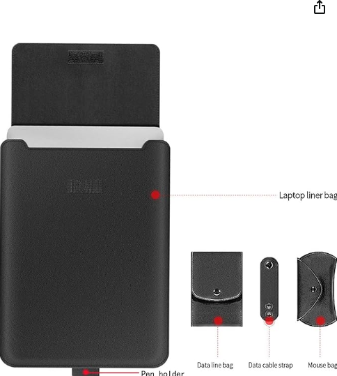 QIUMING Bolsa para laptop 11/12/13/14/15/16 polegadas capa para notebook bolsa fina com armazenamento de mouse e alça de cabo tamanho: 11/12 polegadas