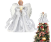 anjo enfeites natal | Pendente árvore anjo acrílico co luz | Estátua anjo elegante copa árvore brilhante para decoração árvore natal interna ao ar liv