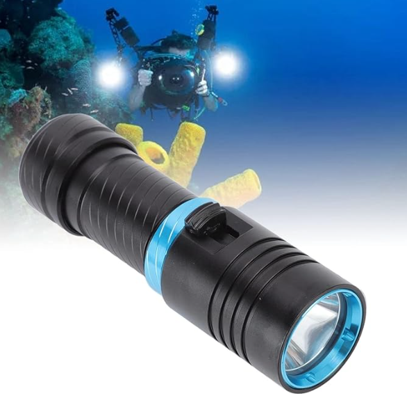 Lanterna, lanterna subaquática à prova d'água, ipx8 100m, led l2 infinitamente regulável, lanterna de mergulho 5000lm, luzes subaquáticas, para c
