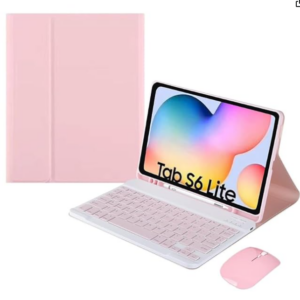Genérico Capa de Couro Sintético Dupla Proteção com Teclado Bluetooth e Mouse para Galaxy Tab S6 Lite