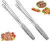 Hemoton 2 pinças de alimentos de aço inoxidável estilo japonês, pinças de cozinha multifuncionais, pinças de cozinha para servir, pinça de churrasco p
