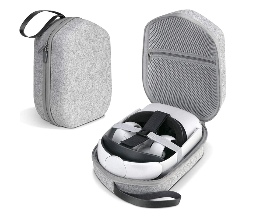 Estojo de Transporte para Oculus Quest 2 com Correia Elite | Acessórios para fone ouvido para jogos VR controladores | Estojo VR rígido grande espaço