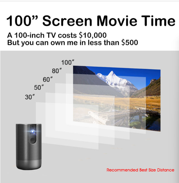 WEJOY A5 1920x1080P 200 lumens LED smart Bluetooth audio all-in-one HD projector, Android 7.1, 2G+16GB, US regulations