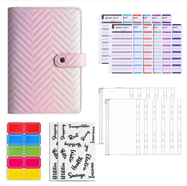 A6 PU Full Star Loose-leaf Book Notebook Cash Budgeting