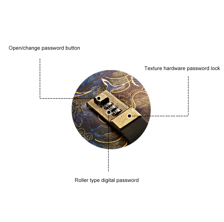 B6 Ancient Style Diary with Lock Password Book Literary Loose-leaf Notepad