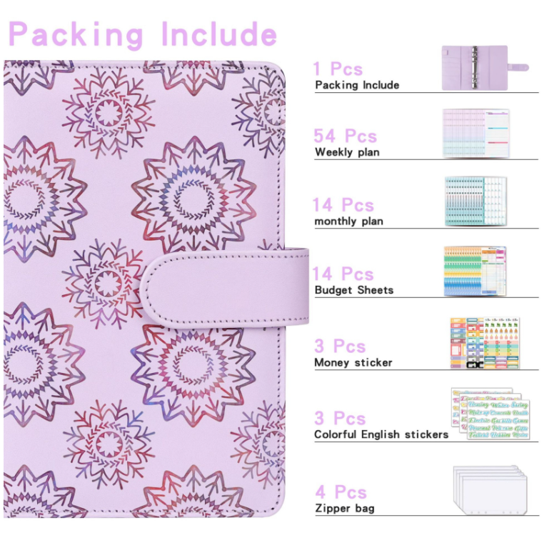 A6 Cash Budget Book Portable Calendar Weekly Planner Monthly Planner Loose-leaf Notepad