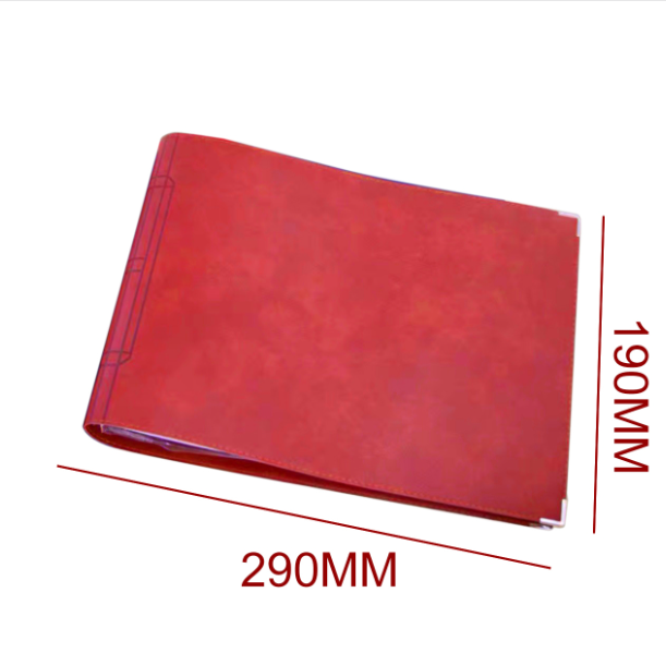 B5 imitation leather loose-leaf grid notebook, style: blank inner core (red)