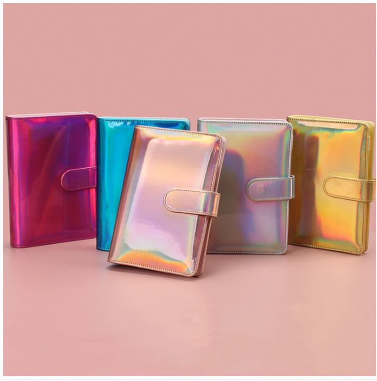 Dazzling color laser macaron loose-leaf notebook A6 notepad shell without inner pages