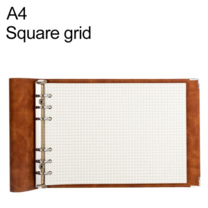 A4 imitation leather loose-leaf grid notebook, style: Cornell checkered core