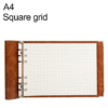 A4 imitation leather loose-leaf grid notebook, style: Cornell lined inner core