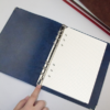 A5 imitation leather loose-leaf grid notebook, style: blank inner core