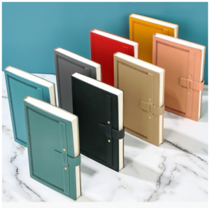 B5 PU Leather Frosted Cover Embossed Buckle Notebook